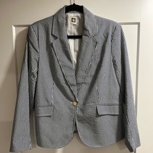 NWOT Anne Klein Seersucker Blazer Woman Sz M